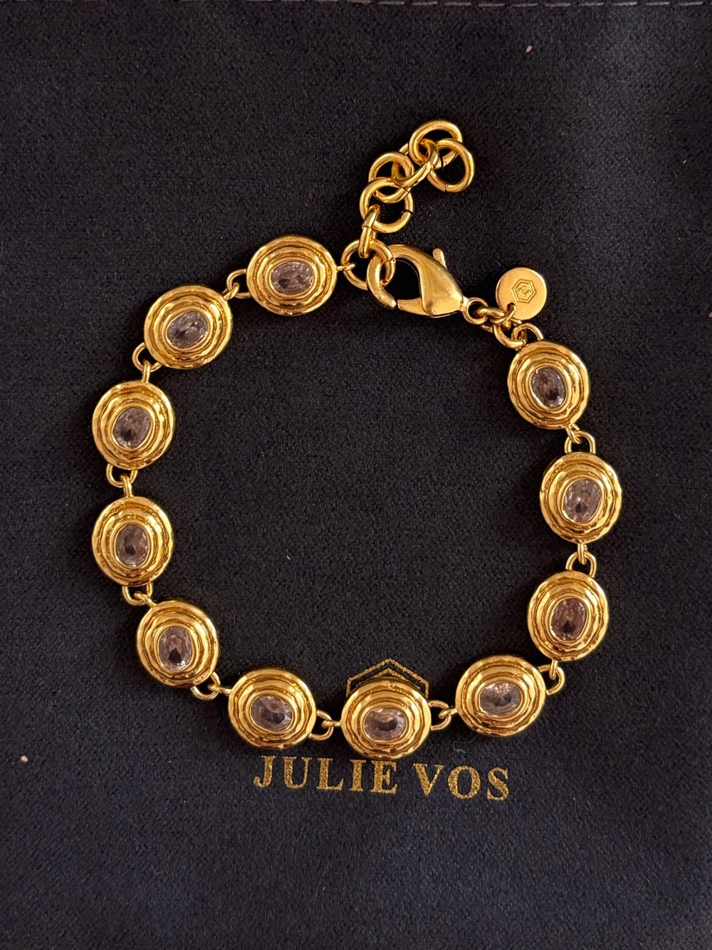 NWOT Julie Vos Gold Tudor Tennis Bracelet - Picture 3 of 5